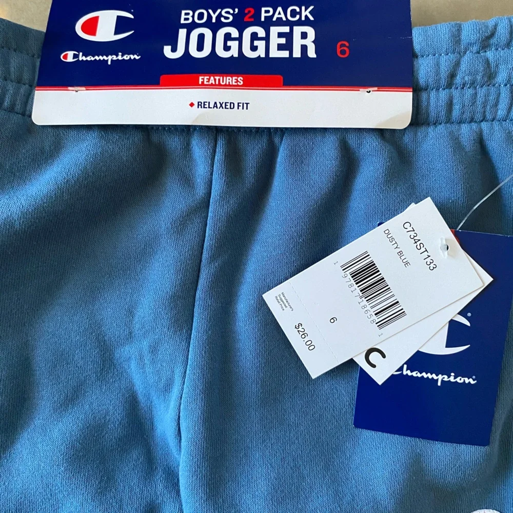 Champion Kids Blue Joggers with Logo Size 6